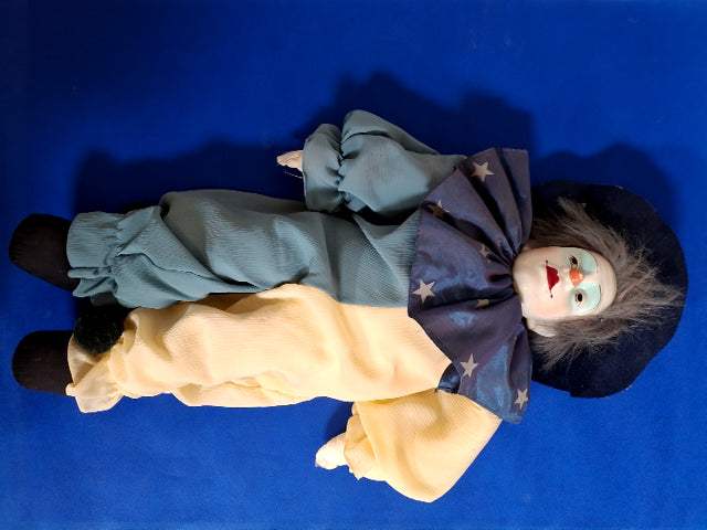 Blå-grøn Harlekin dukke